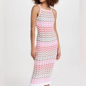 Z Supply Size Small Camille white and multi color crochet halter dress